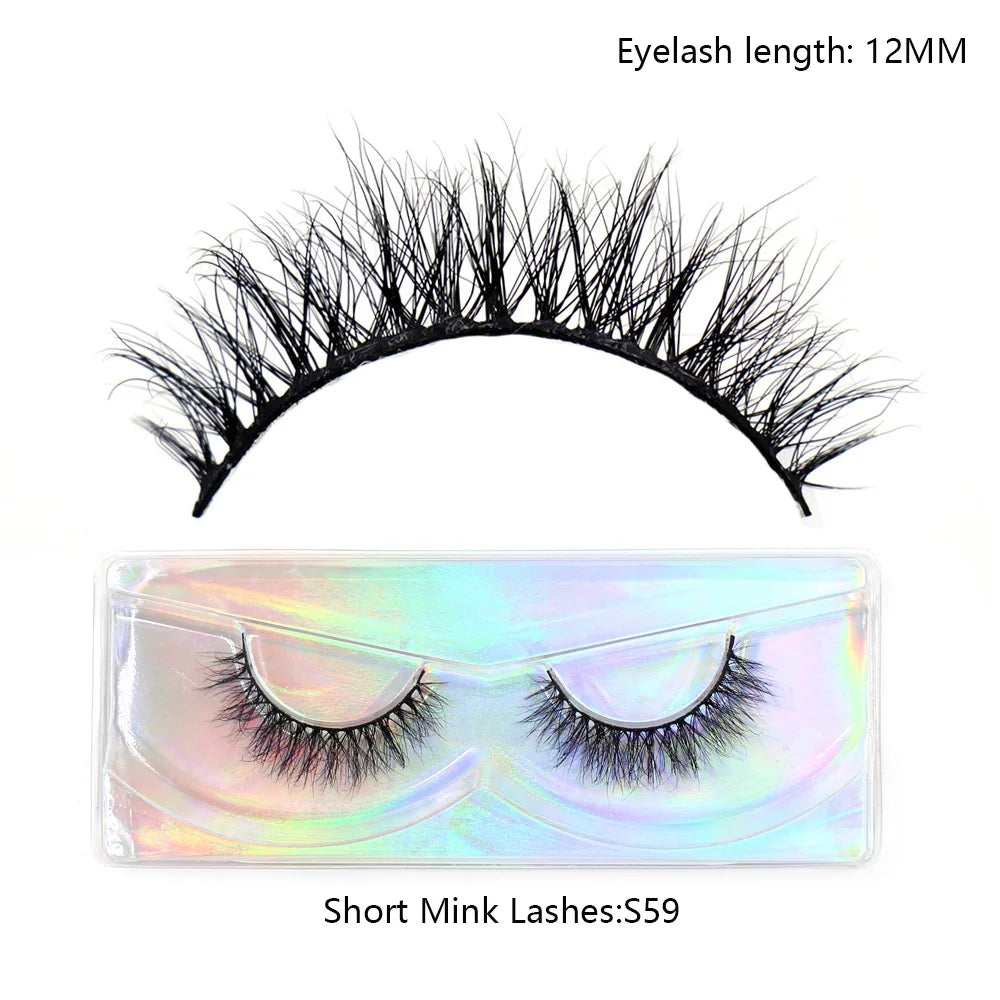 Faux Cils Naturels Courts Fluffy LEHUAMAO – Volume 12-15mm Wispy | Extension Cils Vison Maquillage