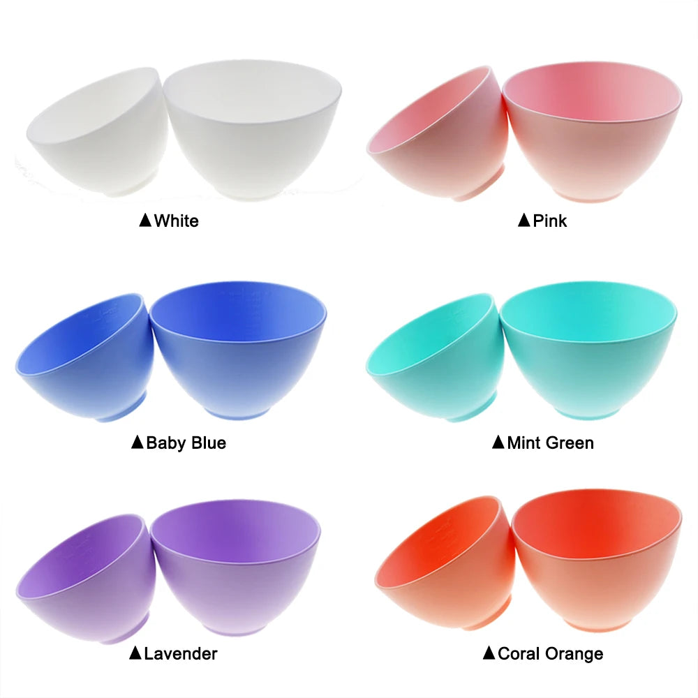 Bol Masque Facial en Silicone Souple – DIY Skincare, Huiles Essentielles, 2 Tailles & 6 Couleurs | Facile à Nettoyer