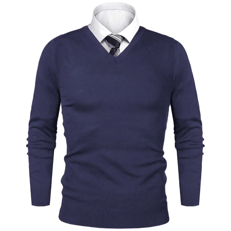 Pull Homme Business Casual Col V Motif Animal Tricot Léger Laine Luxe Outdoor Saison Froide – Sweater Élégant Tendance | Mode Homme Premium