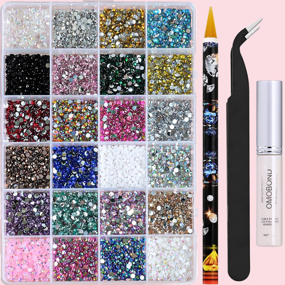 Strass Nail Art 3D Colorés – Diamants Plats Ronds | Déco Ongles DIY