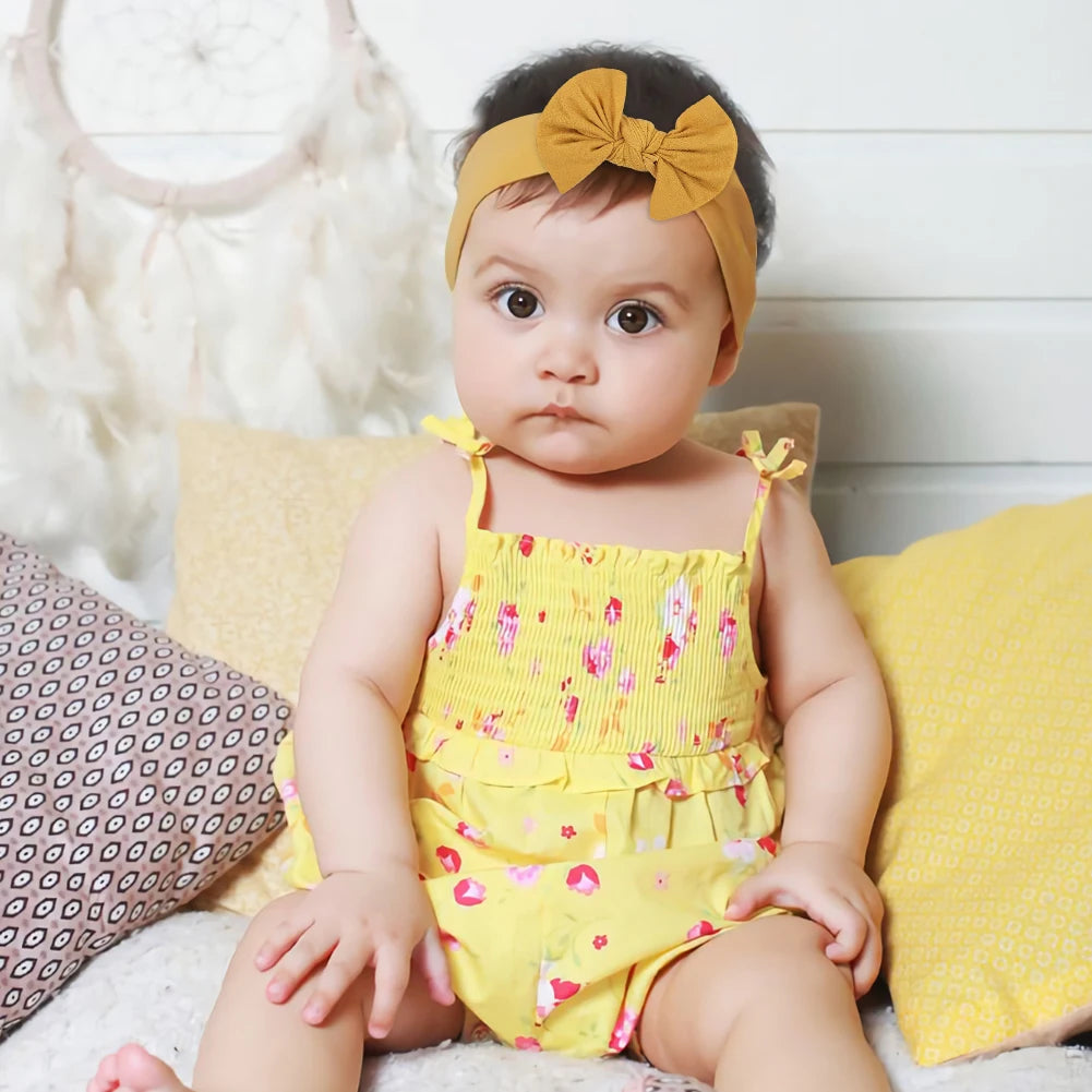 Bandeau Nœud Bébé Fille Élastique Large – Turban Headband Accessoire Cheveux 48 Couleurs