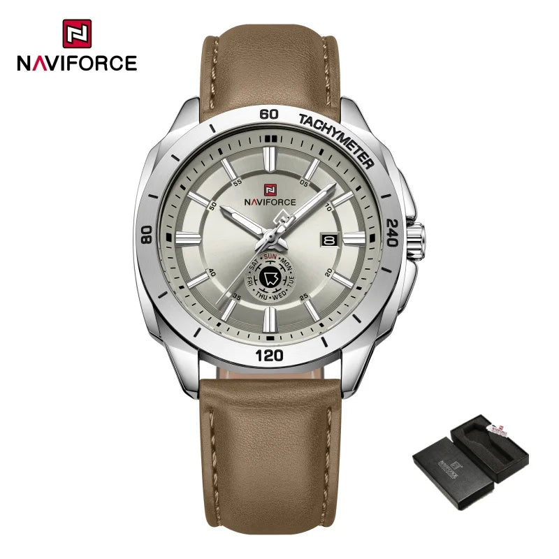 Montre Homme NAVIFORCE 2026 Quartz Cuir Sport Casual Jour Date – Élégante Fashion