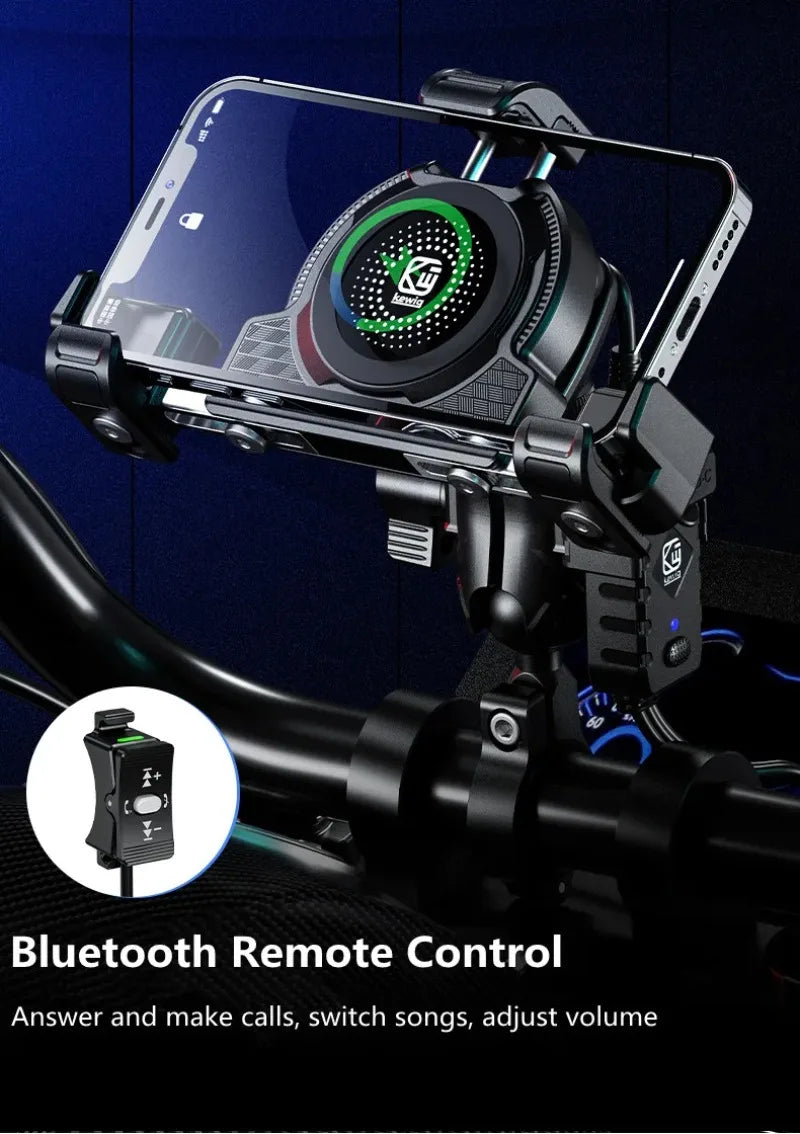 Support Téléphone Moto Chargeur Sans Fil 15W + USB-C 36W – Anti-Vol Anti-Vibration Guidon