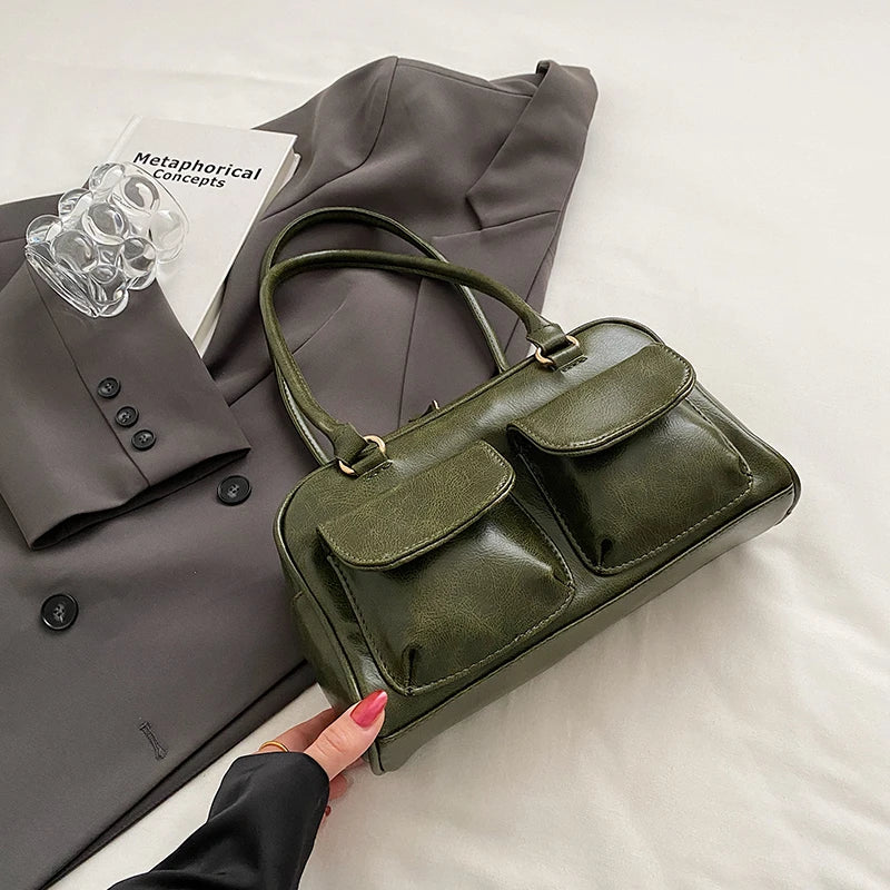 Mini Sac Épaule Double Poche Femme – Sac Aisselle Tendance 2025 Designer Luxe Purse