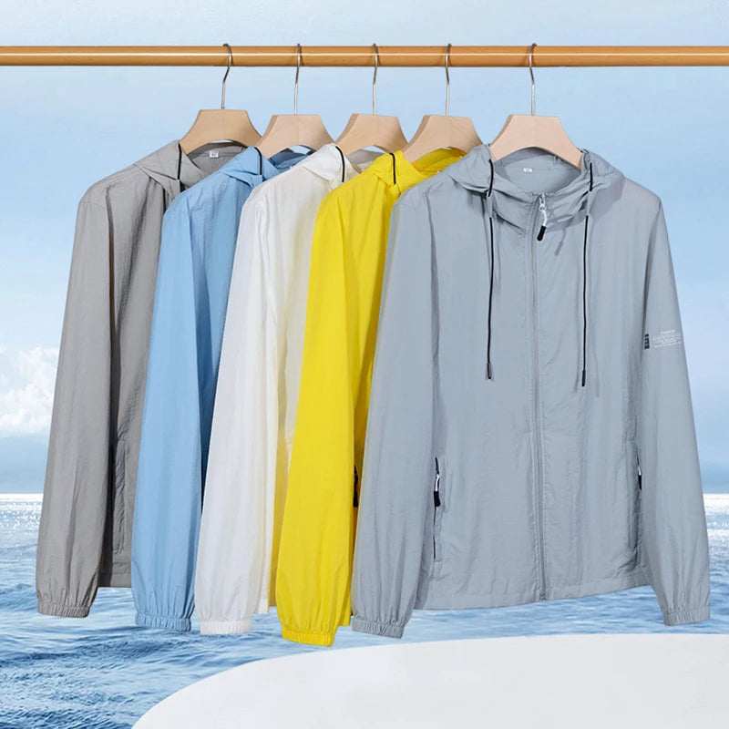 Veste Coupe-Vent Unisexe Anti-UV Capuche Été – Séchage Rapide Pêche Chasse Outdoor Homme & Femme | Windbreaker Protection Solaire
