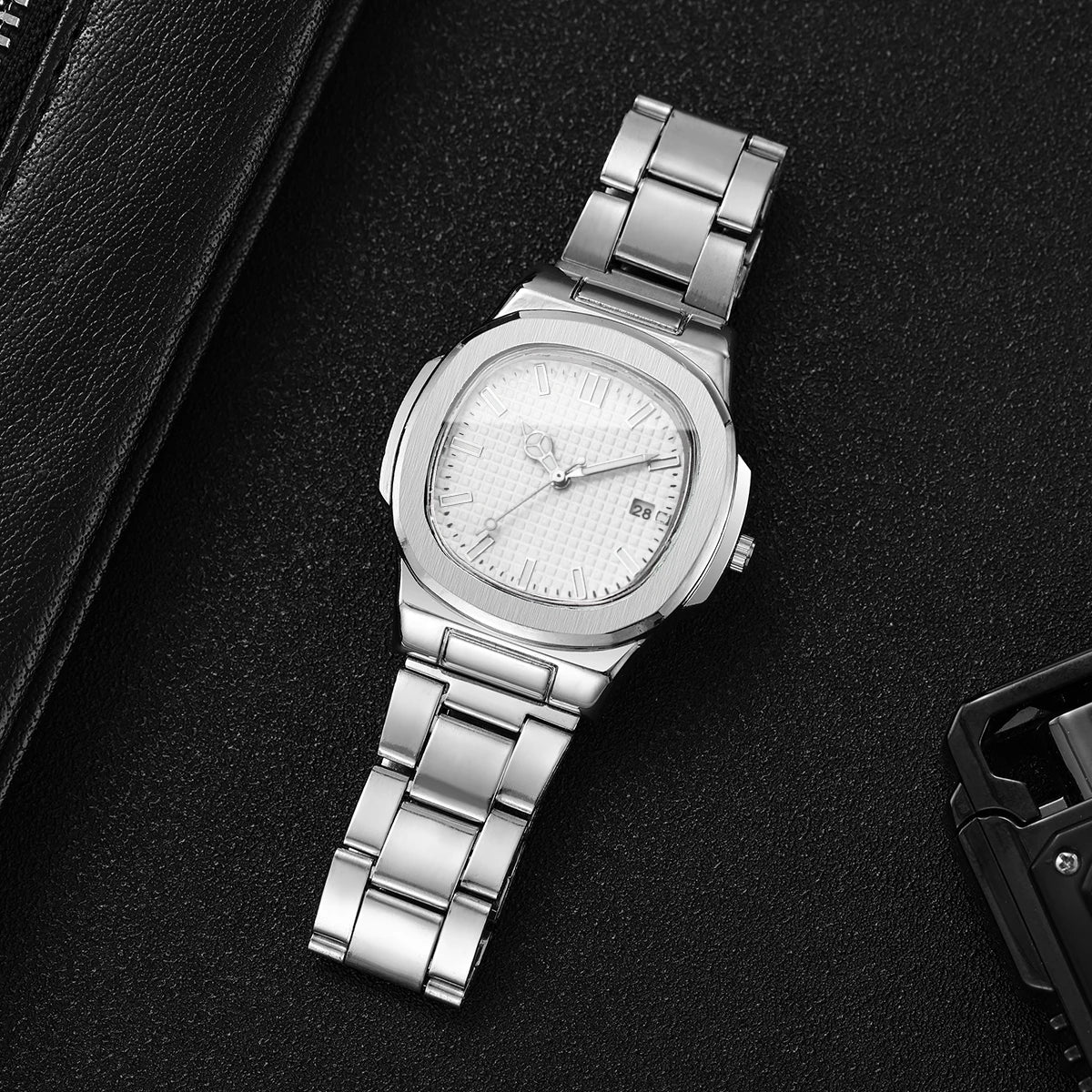 Lot 2 ou 4 Montres Homme Business Quartz Carré Calendrier – Set Fashion Casual Sans Boîte