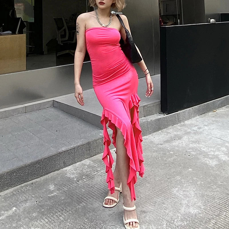 Robe Une Épaule Asymétrique Slim Fit - Moulante Tendance Printemps Été Style Européen & Américain