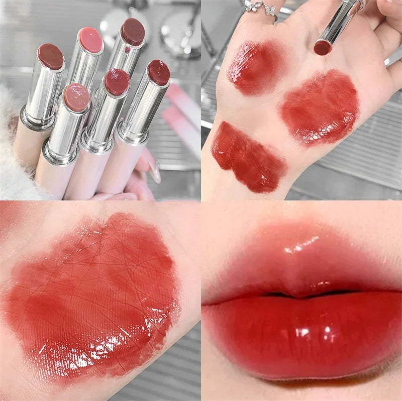 Gloss Jelly 6 Couleurs Miroir Hydratant – Rouge à Lèvres Solide Brillant Teinture Maquillage