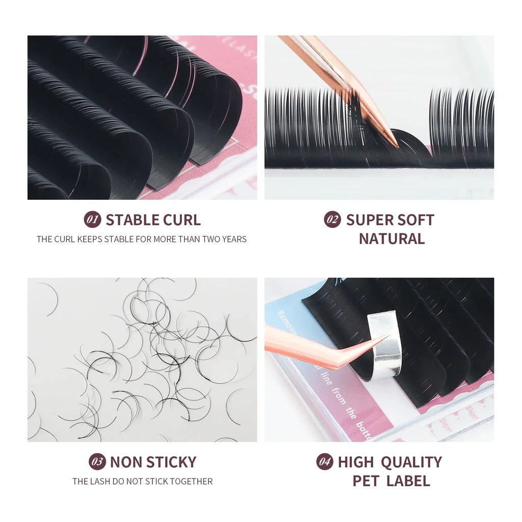 Extensions Cils Individuels ANNAFRIS Korean PBT 8-25mm – Matte Naturel Faux Vison | Fournitures Lashes Professionnel