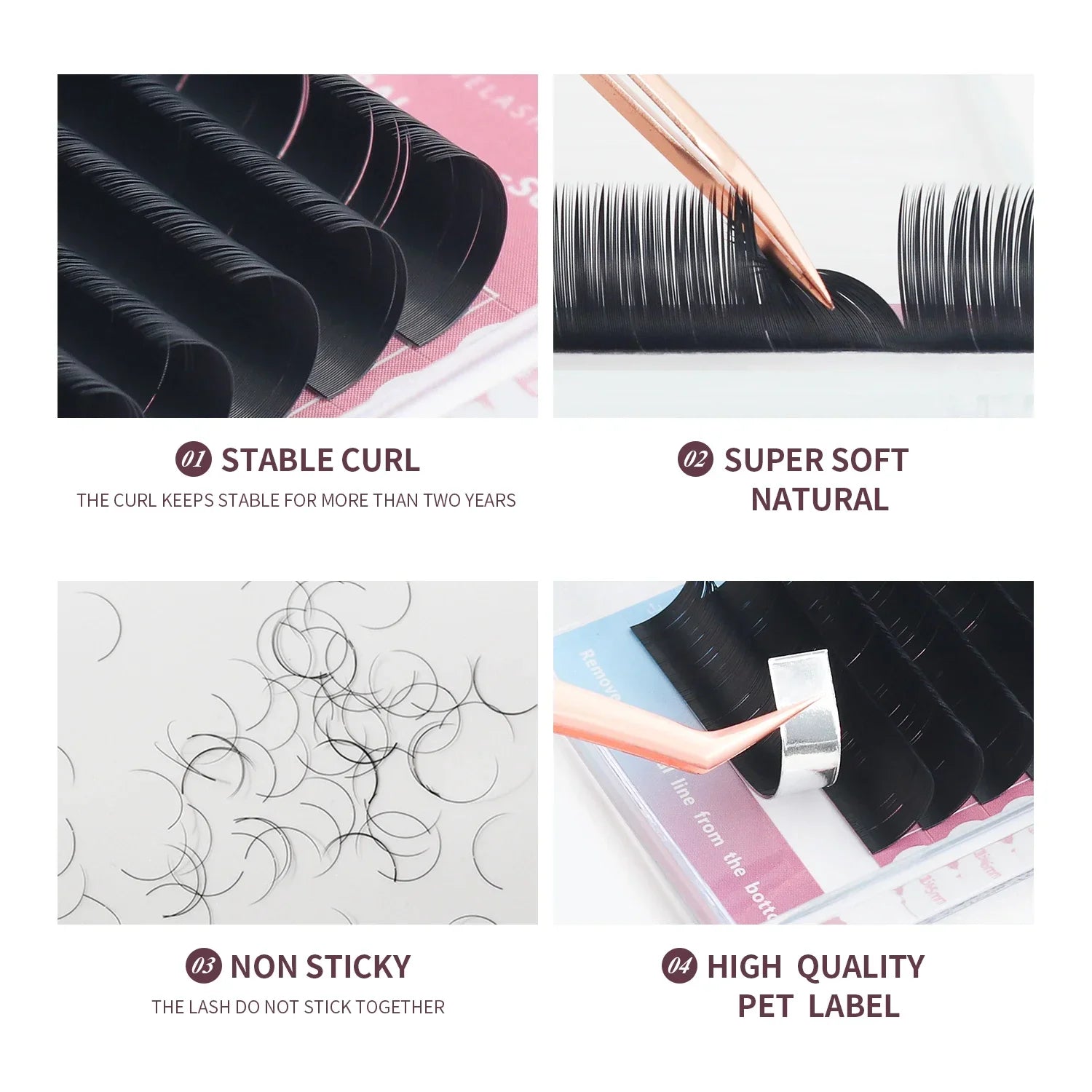 Extensions Cils Individuels ANNAFRIS Korean PBT 8-25mm – Matte Naturel Faux Vison | Fournitures Lashes Professionnel