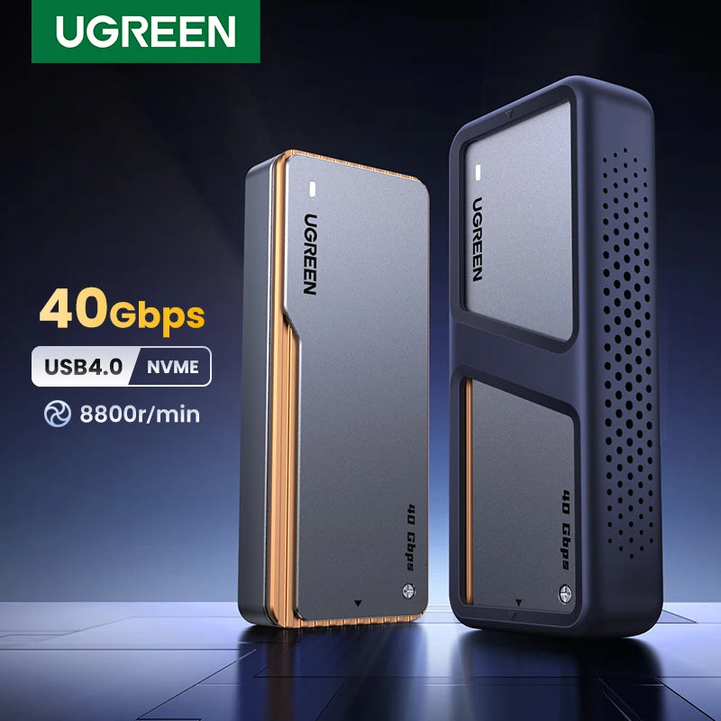 UGREEN Boitier SSD NVMe 40Gbps – Adaptateur M.2 vers USB4.0 | Refroidissement Intégré Aluminium PCIE