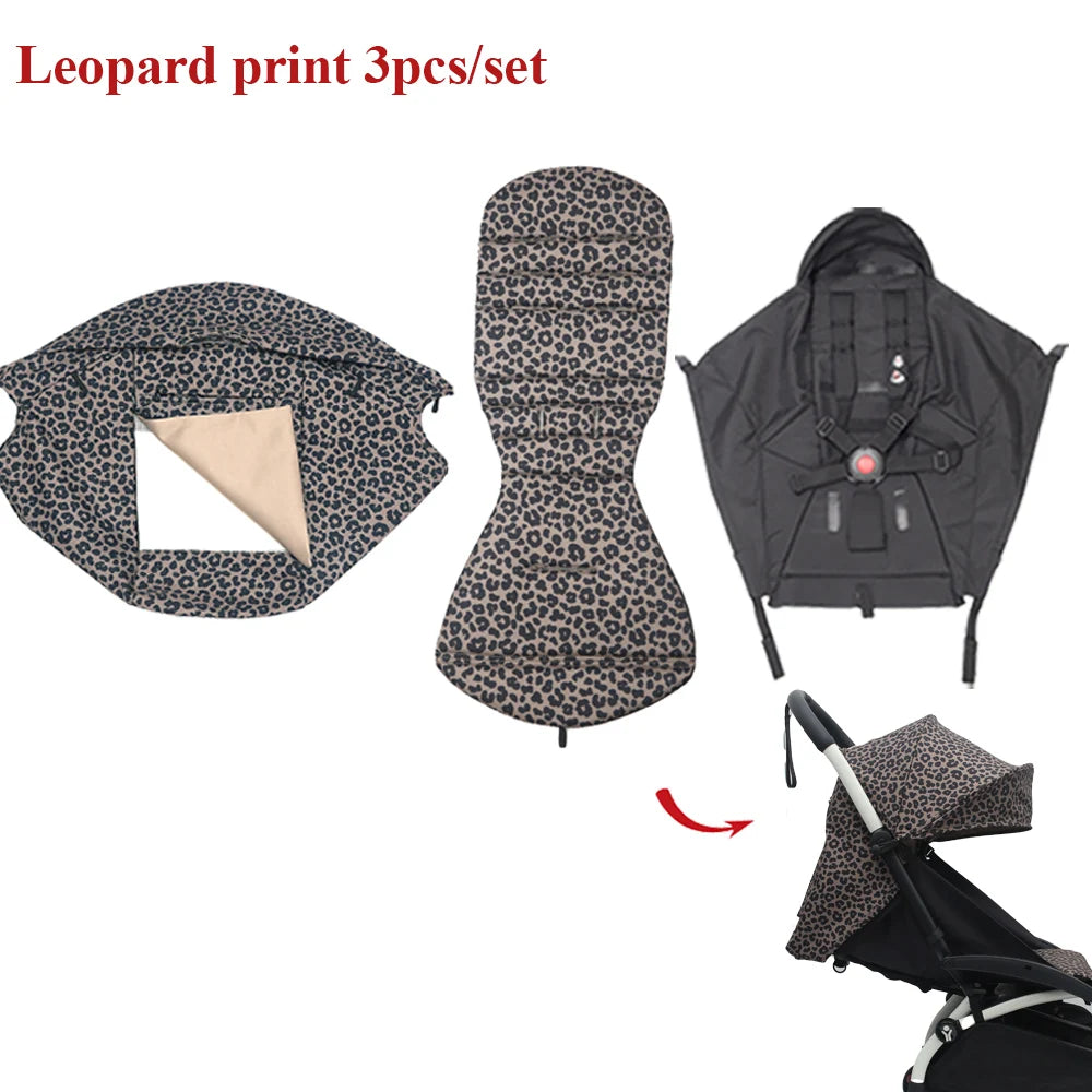 Kit 3 Pièces Accessoires Poussette YOYO/Yoya – Canopy 175° + Housse Siège + Matelas Ajustable Anti-UV