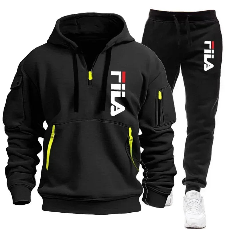 Ensemble Sport Homme 2 Pièces Hoodie Multi-Poches Zippé + Pantalon Automne Hiver Casual Pullover Sportswear Chaud Tendance Premium – Ensemble Sport Premium Multi-Poches 2 Pièces | Mode Homme Sportswear Premium Automne Hiver