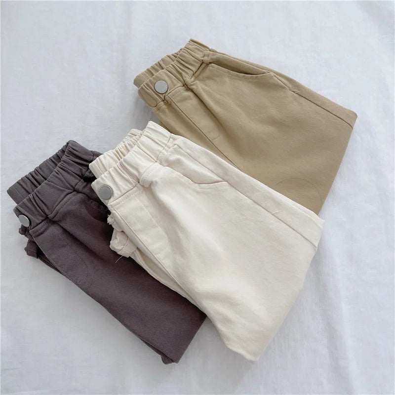 Pantalon Sarouel Enfant Unisexe Couleur Unie – Pantalon Sport Loose Casual Printemps Été 2-8 Ans