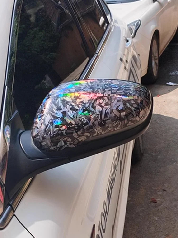 Folien Car Wrap Auto Geschmiedete Carbonfaser Laser Glänzend Selbstklebend – Wasserdichter Aufkleber Innenausstattung | Auto-Tuning