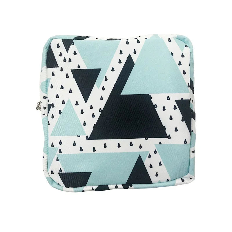 Mini Trousse Cosmétique Zippée Femme – Serviettes Hygiéniques, Rouge à Lèvres & Voyage | Pochette Monnaie & Écouteurs
