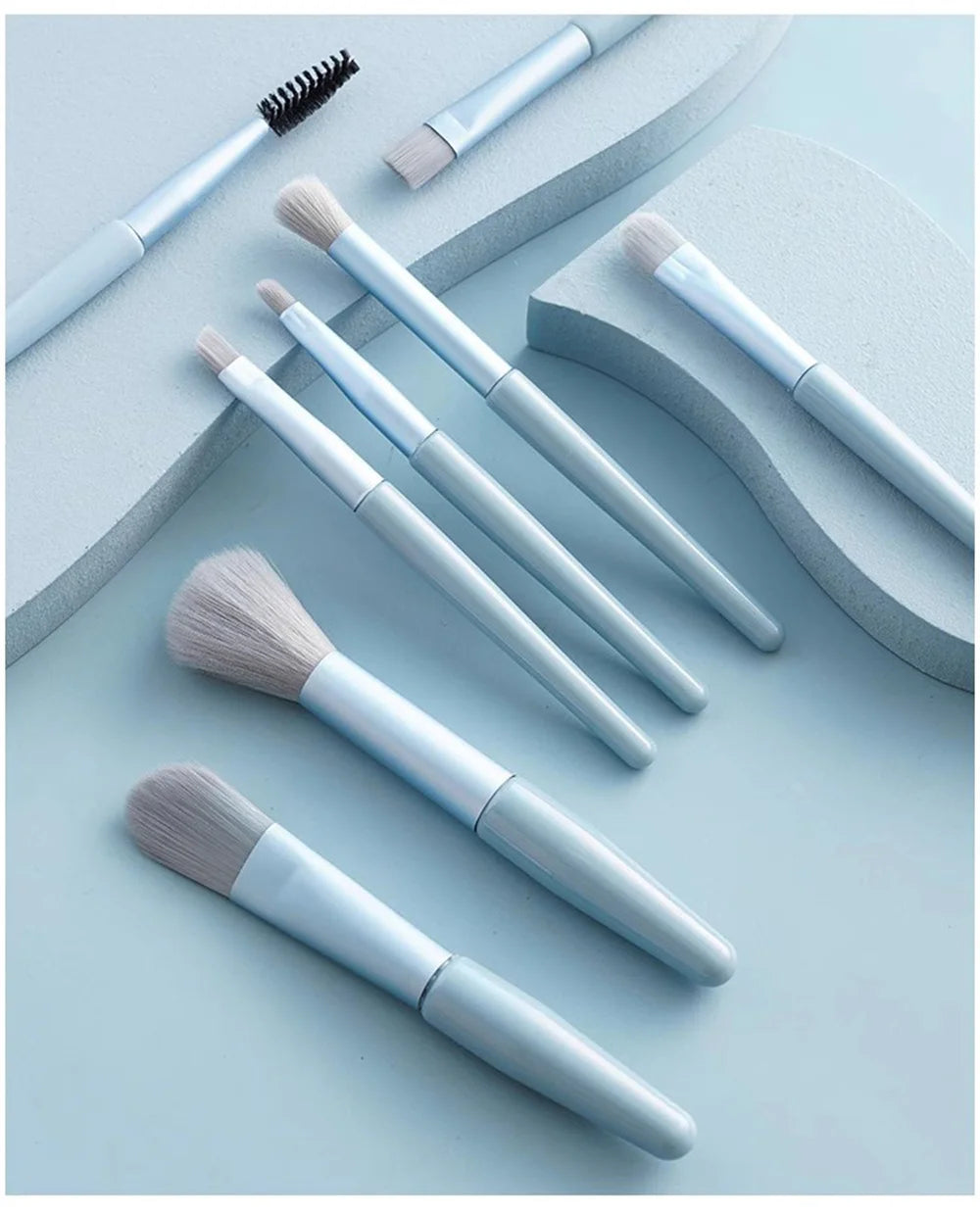 Set 8 Pinceaux Maquillage Professionnels - Fond de Teint, Blush & Yeux