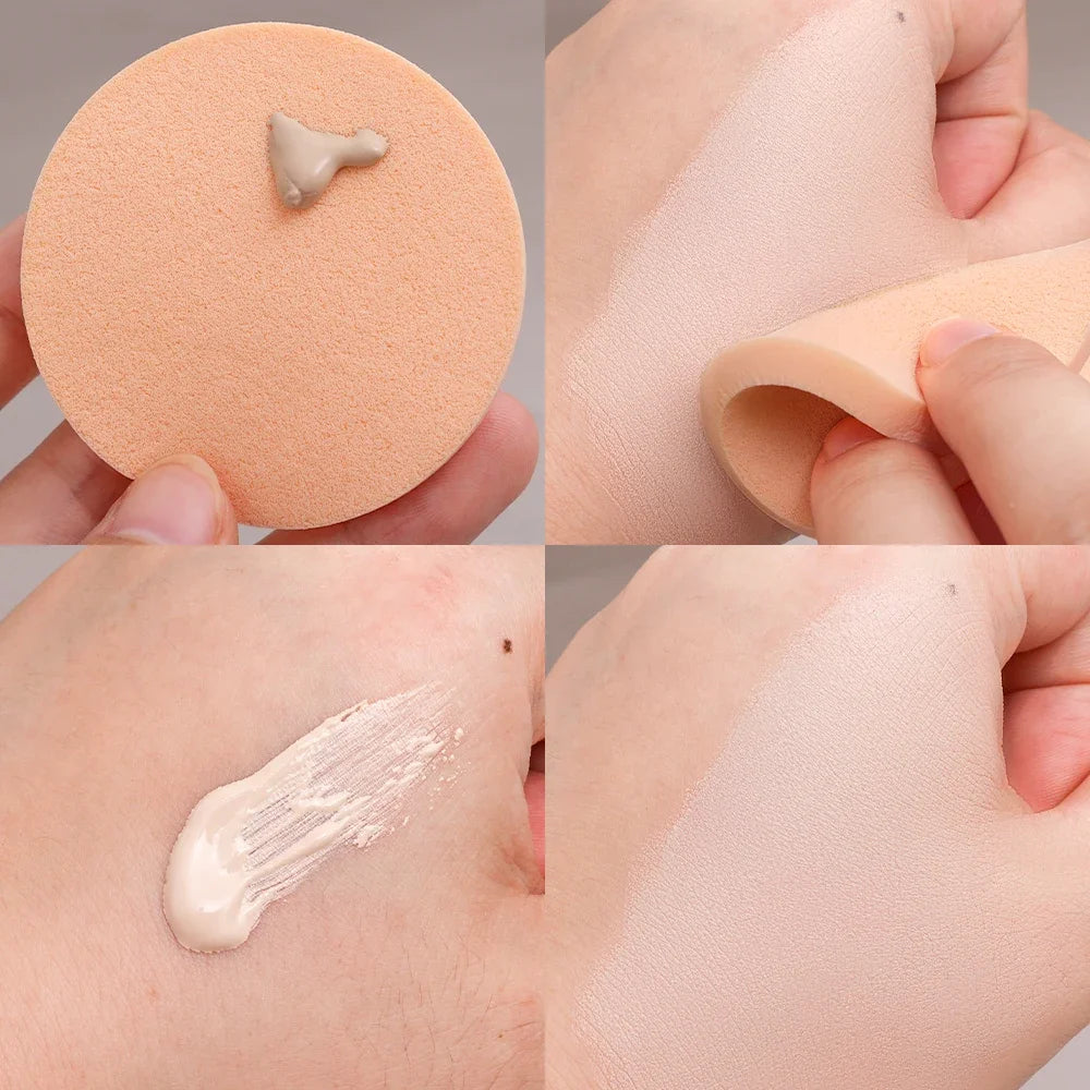 Lot 24 Éponges Rondes Maquillage – Poudre, Fond de Teint & Correcteur | Puff Sec & Humide Portable