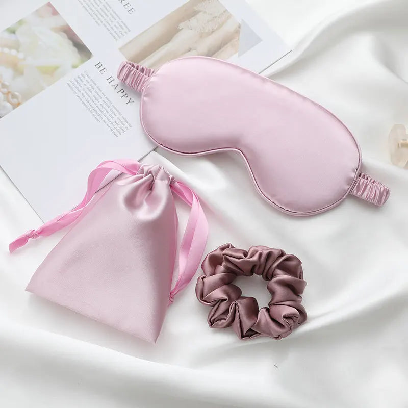 Lot 3 Seiden-Augenmasken für Damen – Seidige Anti-Licht-Schlafmaske | Schlaf, Reise & Erholung | Nachtpflege für Haut & Augen
