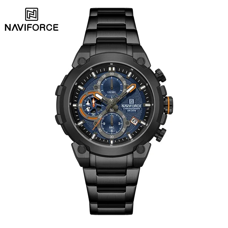 Montre Homme NAVIFORCE Chronographe Sport Militaire Calendrier Quartz – Étanche Fashion