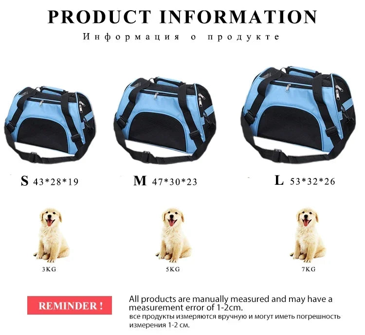 Sac Transport Chat & Chien Portable Mesh Respirant Pliable – Sac à Main Voyage Petite Race | Transport Animaux de Compagnie