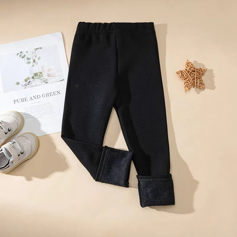 Legging Fille Hiver Polaire Épais Couleurs Bonbon – Pantalon Slim Chaud Élastique Princesse