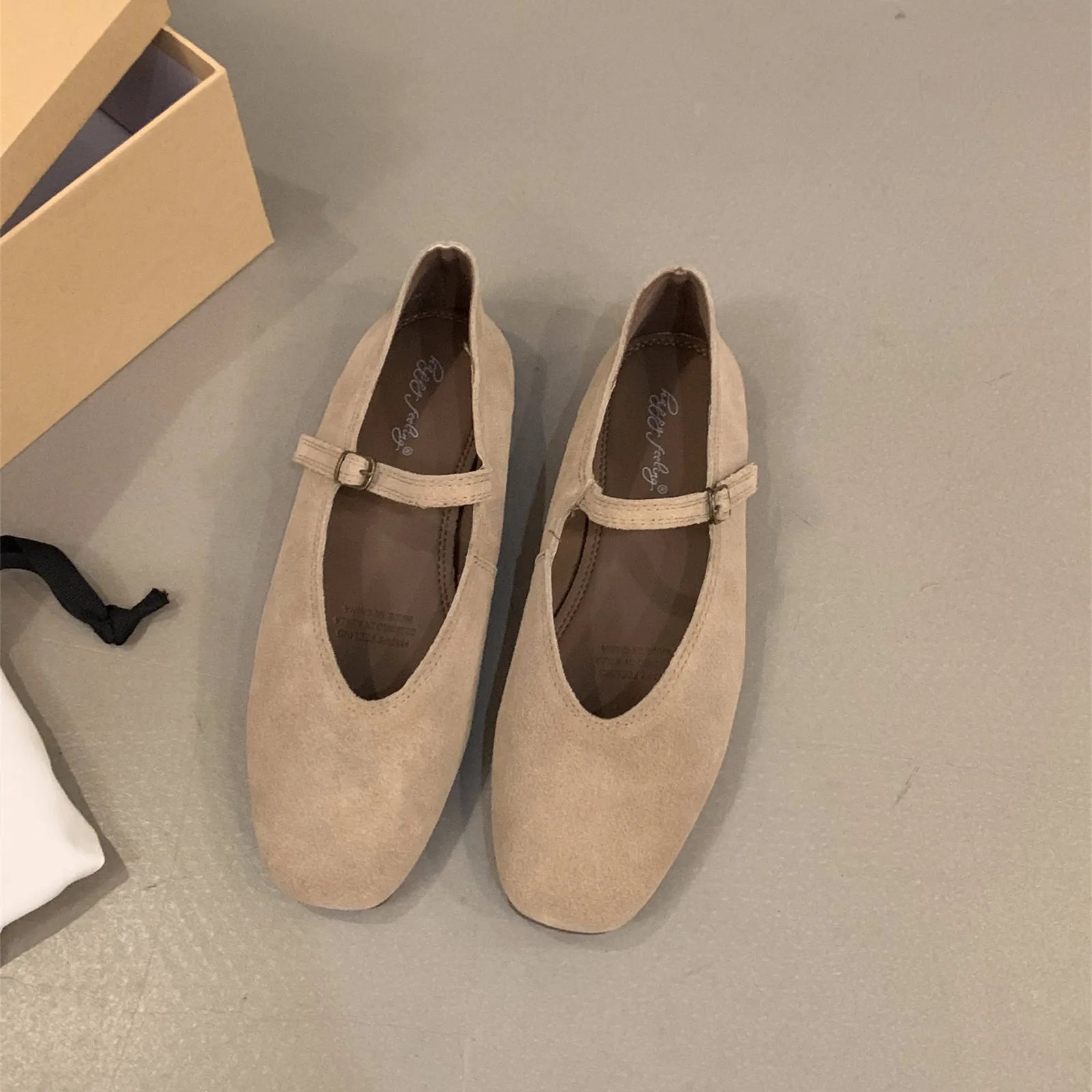 Bailamos Ballerines Cuir Bout Rond Slip-on Femme 2024 – Dress Élégant Casual Printemps