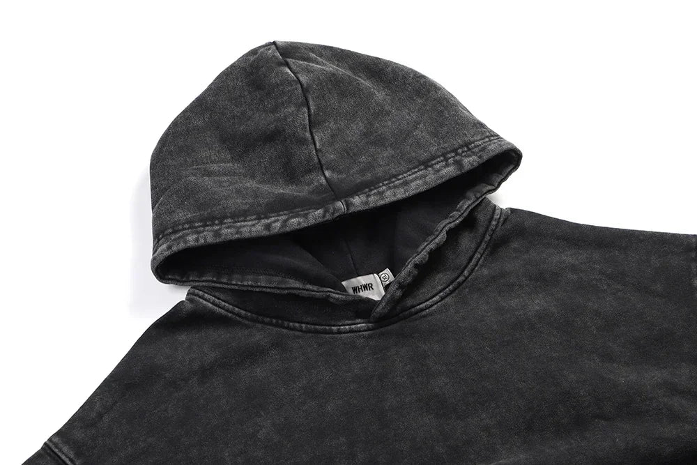 Sweat à Capuche Unisexe Gothic Vintage Washed Dents Imprimé Harajuku Rétro Manches Longues Pullover Y2K Oversized – Hoodie Dark Goth Tendance | Mode Unisexe