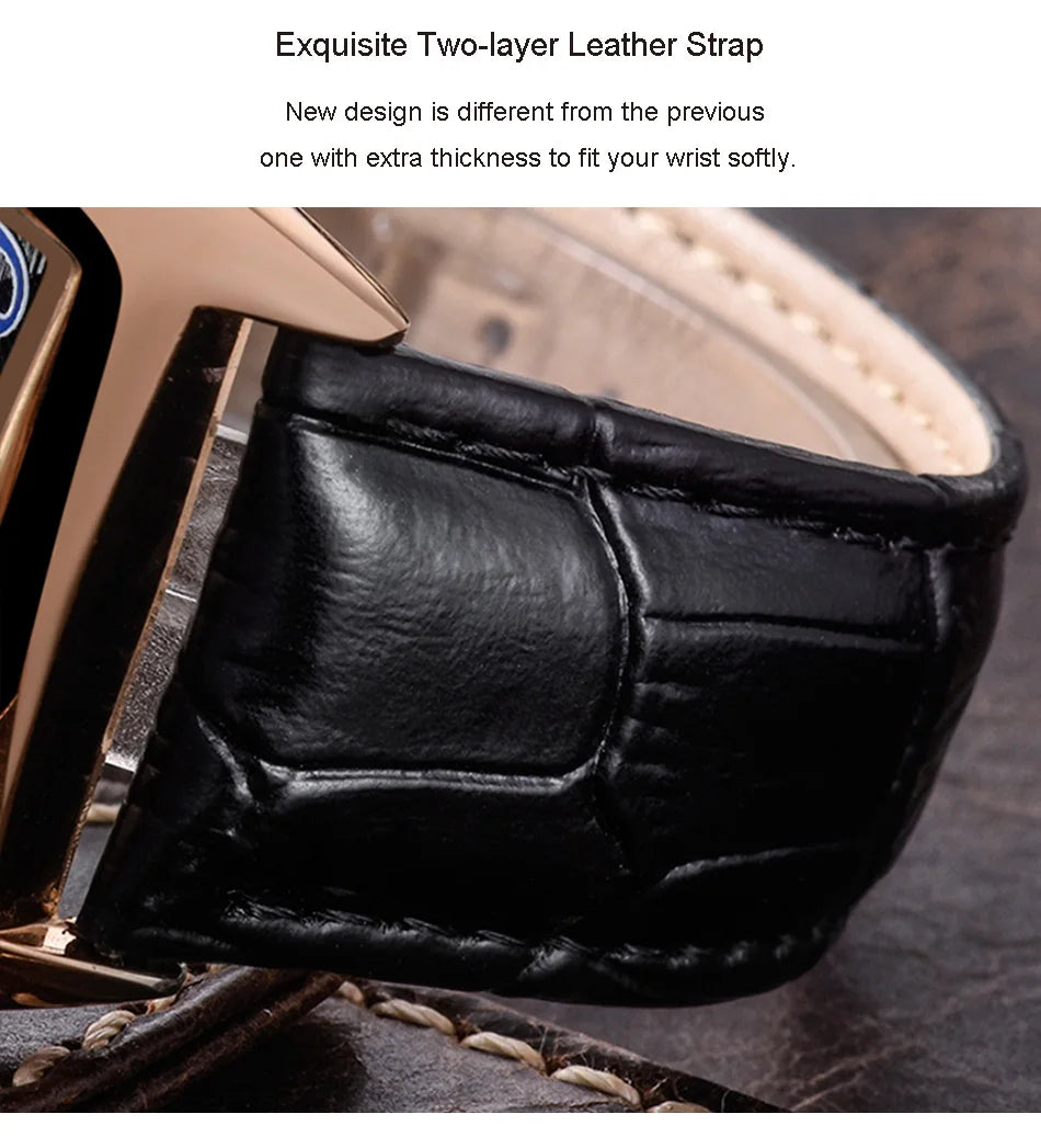 Montre Homme Bracelet Cuir Luxe Fashion Lumineux Quartz Calendrier Étanche Élégante Intemporelle | Montre Homme Cuir Luxe Fashion Lumineux Premium