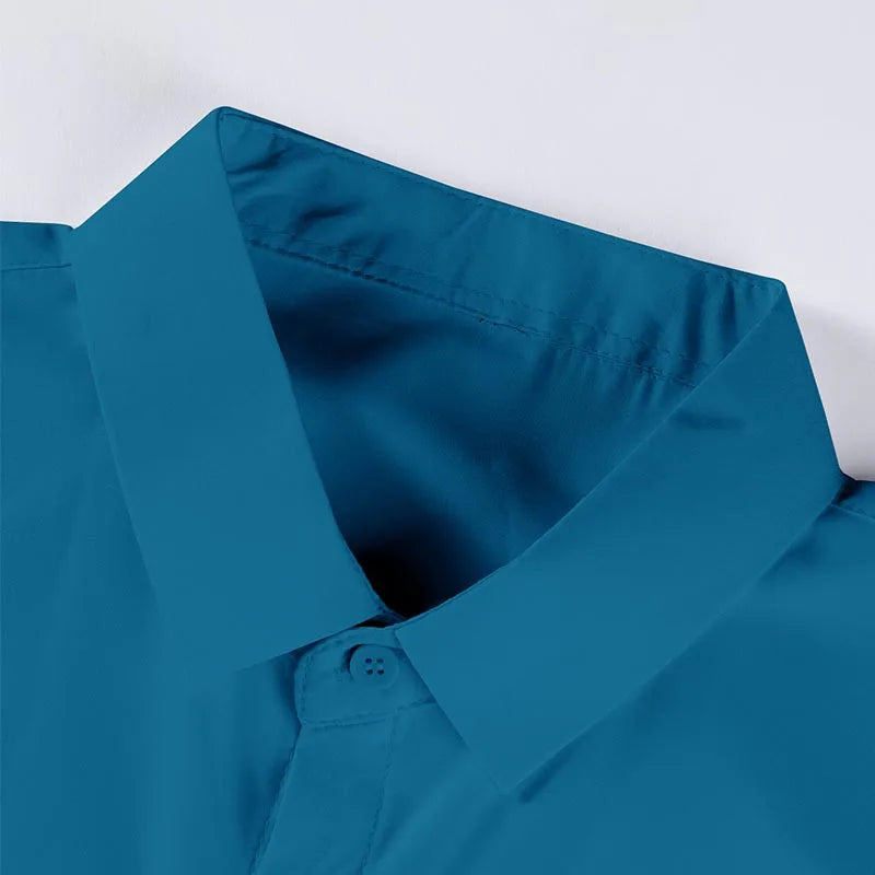 Chemise Homme Business Casual Couleur Unie Manches Courtes Été Sans Repassage Confortable Polyvalente Fashion Élégante Intemporelle – Chemise Premium Sans Repassage Business Casual Été | Mode Homme Business Casual Premium