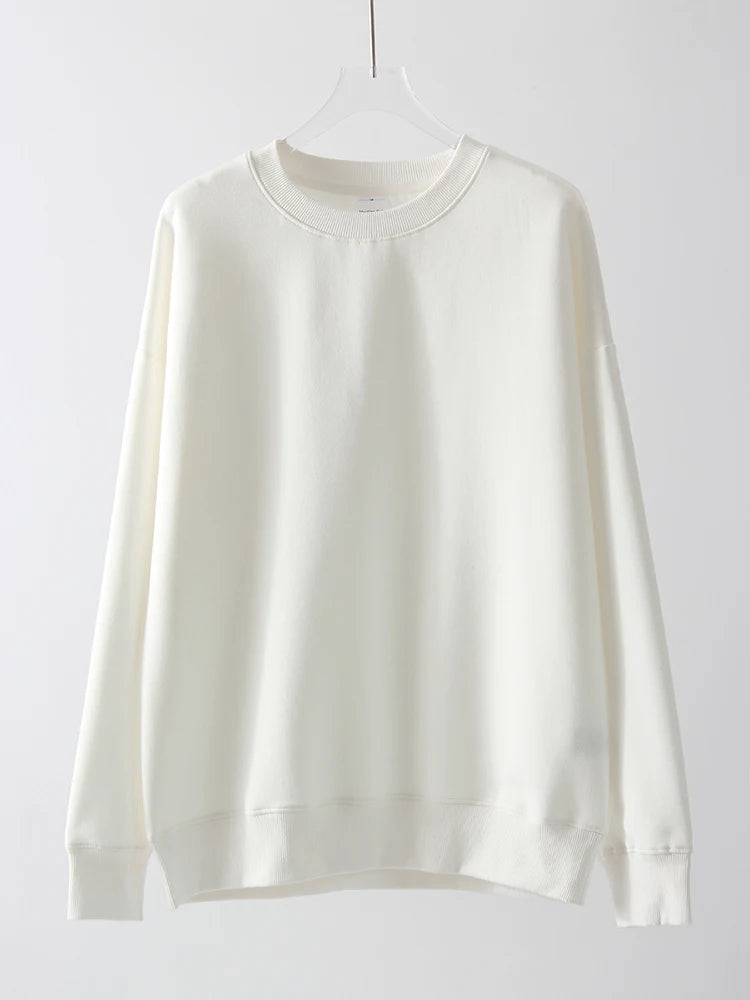 Sweat Col Rond Oversize Femme – Comfort Colors Rose Jaune Blanc Coton Automne Hiver