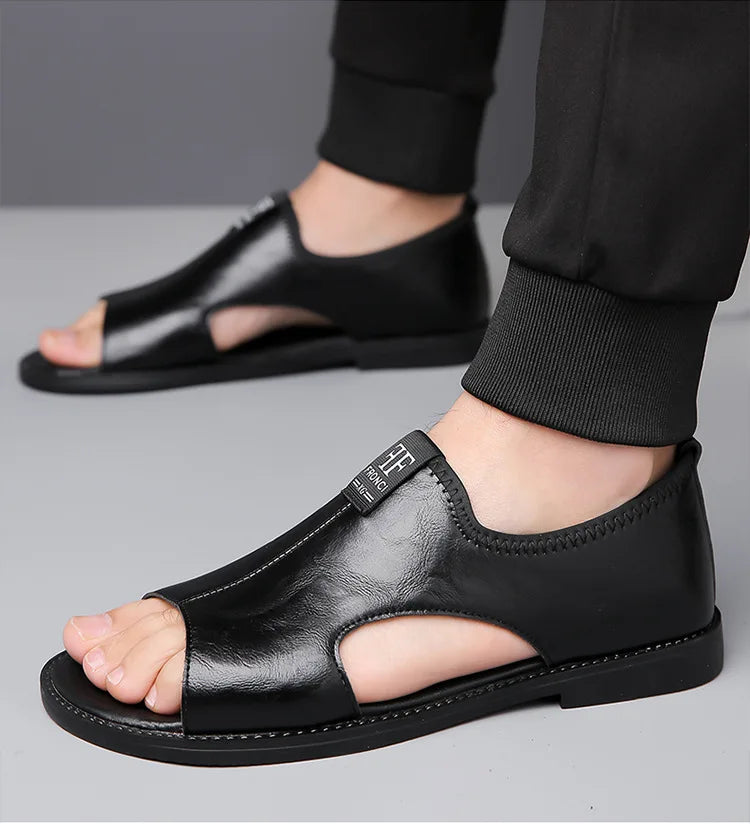 Sandales Cuir Soft Sole Homme Plage Conduite – Slippers Outdoor Confortables Qualité