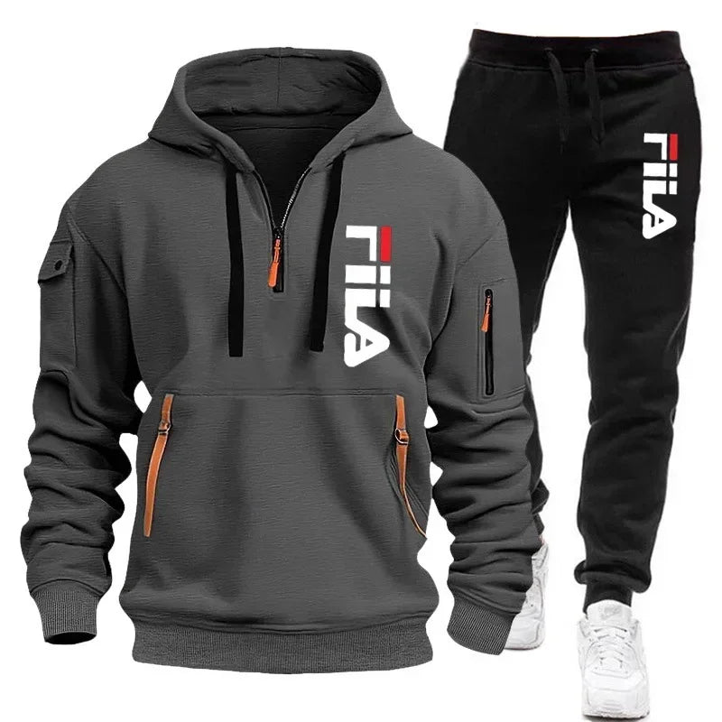 Ensemble Sport Homme 2 Pièces Hoodie Multi-Poches Zippé + Pantalon Automne Hiver Casual Pullover Sportswear Chaud Tendance Premium – Ensemble Sport Premium Multi-Poches 2 Pièces | Mode Homme Sportswear Premium Automne Hiver