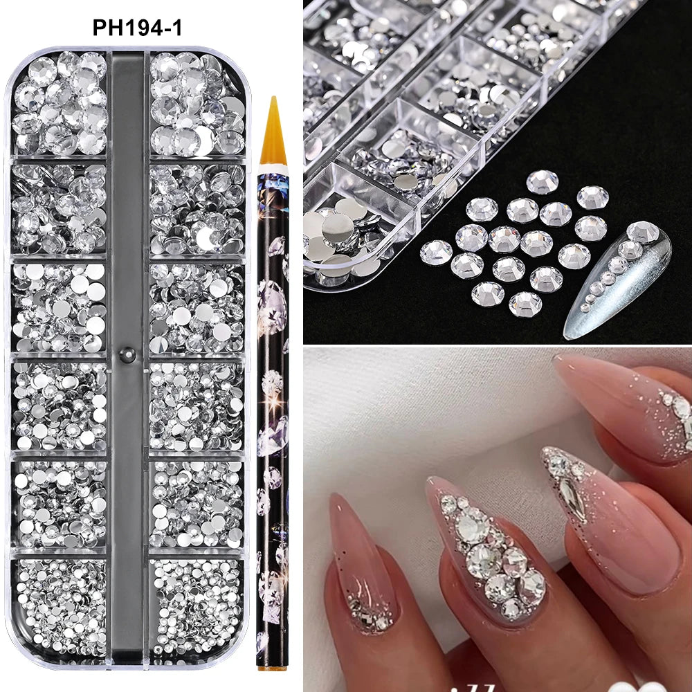 Strass Nail Art 3D Colorés – Diamants Plats Ronds | Déco Ongles DIY