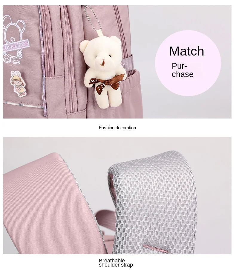 Sac À Dos Scolaire Kawaii Fille Ado – Grand Cartable Collège Lycée Laptop Voyage