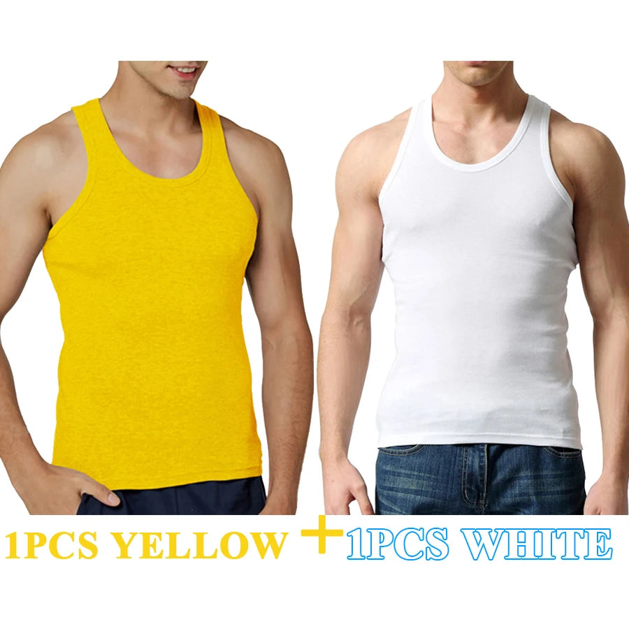 Débardeur Homme 100% Coton Uni Slim Respirant Sans Manches – Casual Gym Running Confortable Sous-Vêtement Cadeau | Mode Homme Sport