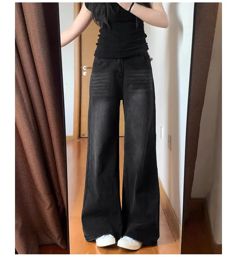 Damen-Jeans Warme Fleece-Hose Gerader Schnitt Schmal Samtig Weich Vintage – Bequeme gefütterte Denim-Hose | Winter