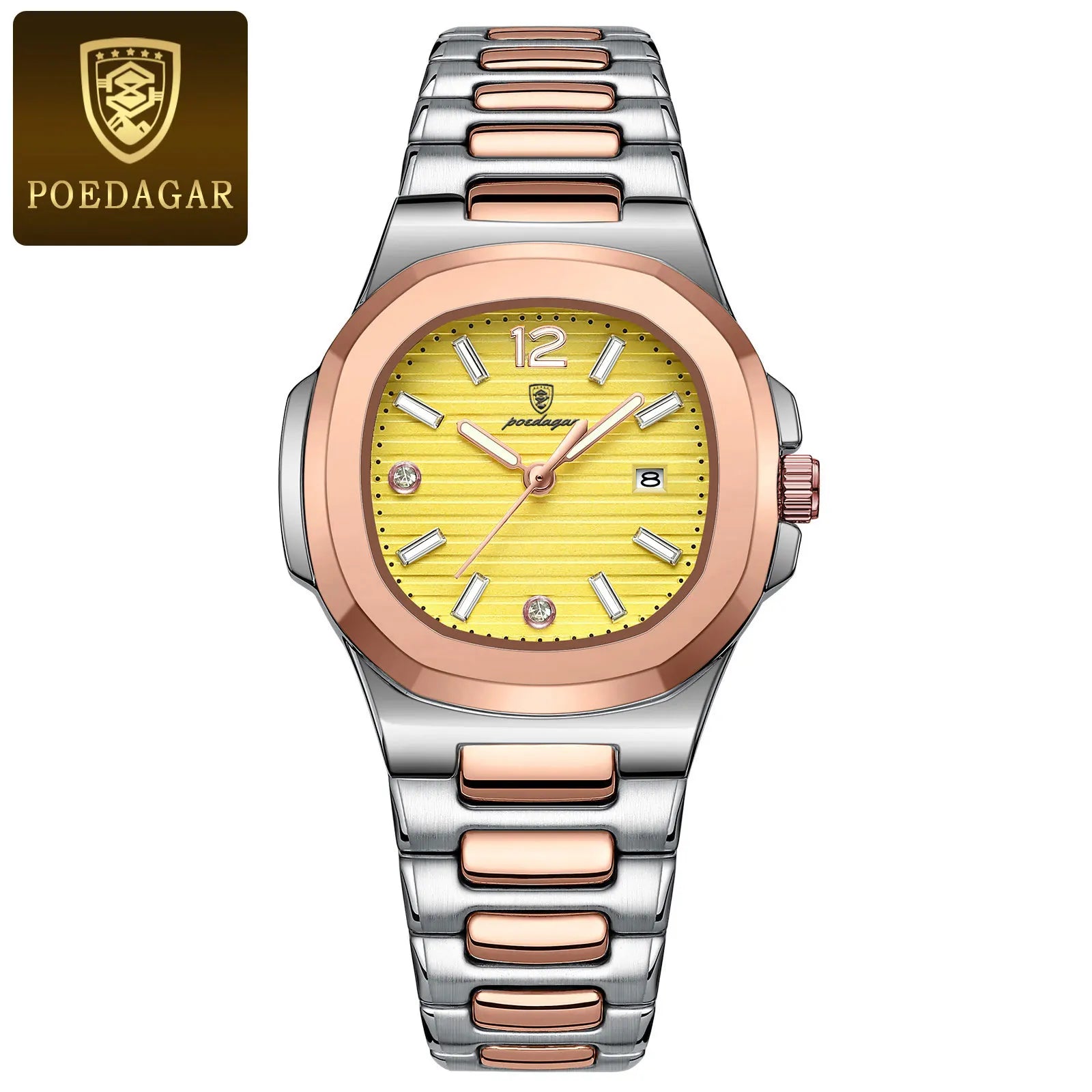 Montre Femme POEDAGAR Carrée Fashion Quartz – Lumineuse Étanche Date Luxe Haute Qualité