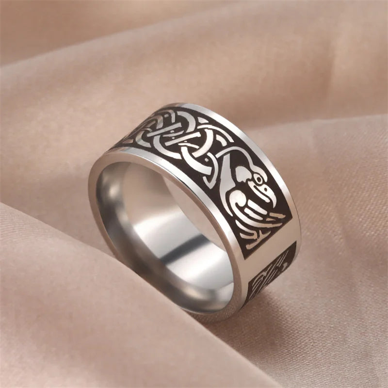 Bague Punk Acier Inoxydable Arbre de Vie Viking – Bague Couple Goth & Nordique | Bijou Homme & Femme | Cadeau Anniversaire & Fête Tendance