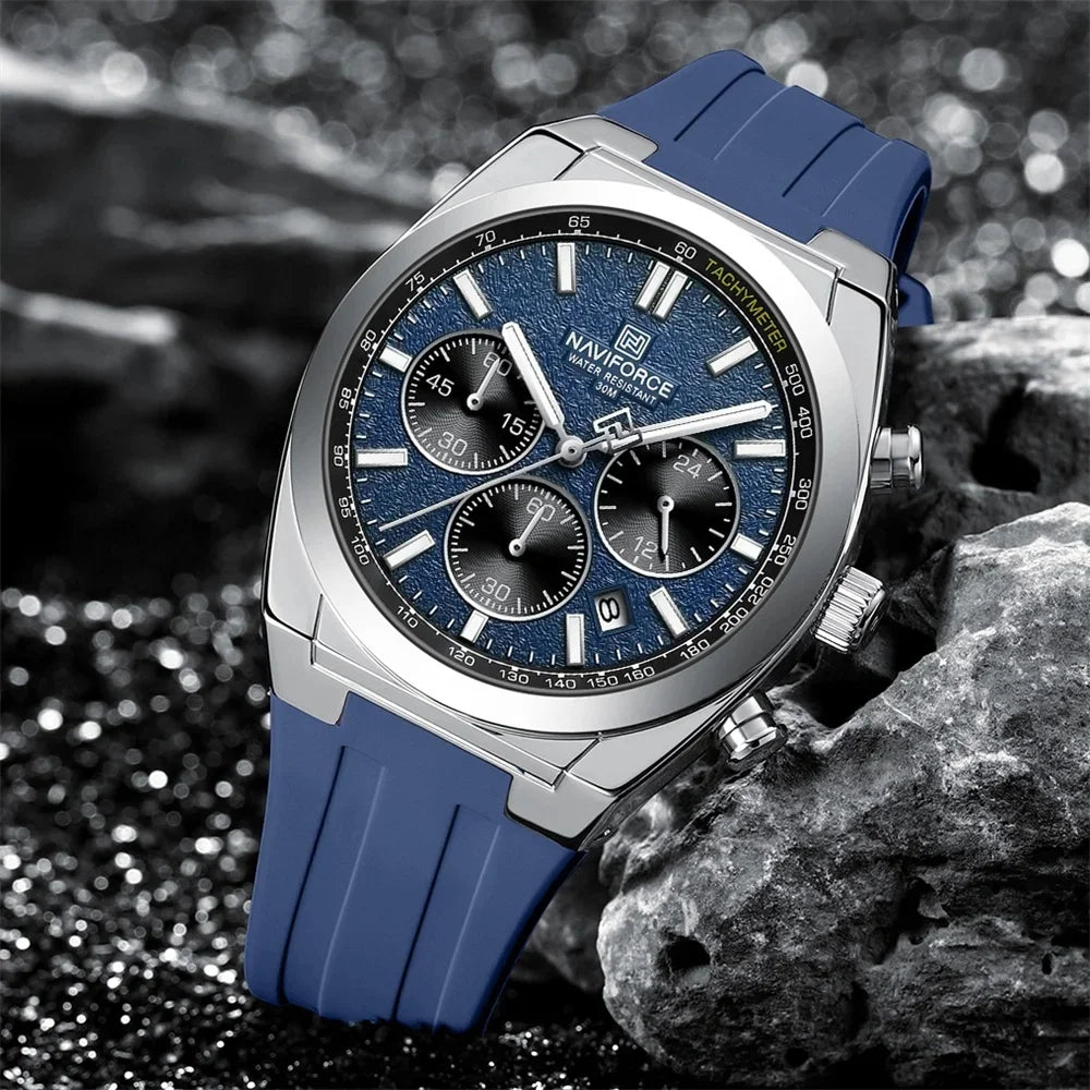 Montre Homme Naviforce 8080 Chronographe Multifonction 2025 – Sport Militaire Luxe Quartz