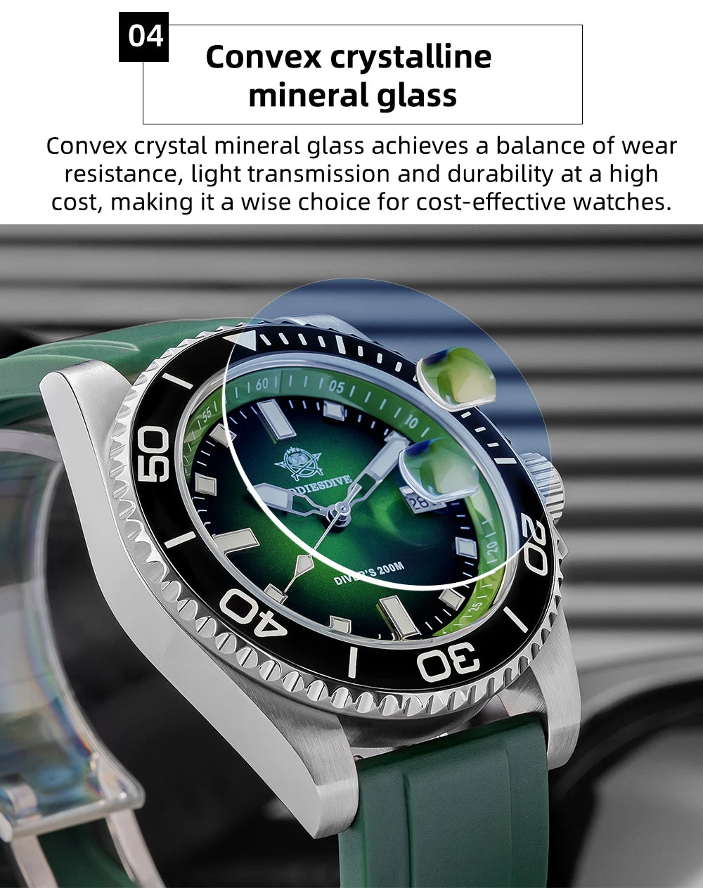Montre Homme ADDIESDIVE AD2089 Quartz 2025 – Super Lumineuse Étanche 200M Silicone Luxe