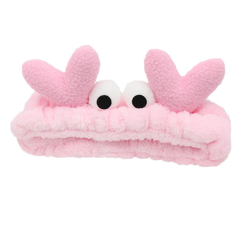 Bandeau Maquillage Oreilles de Lapin Coral Fleece – Élastique Doux | Soin Visage & Coiffure Fille