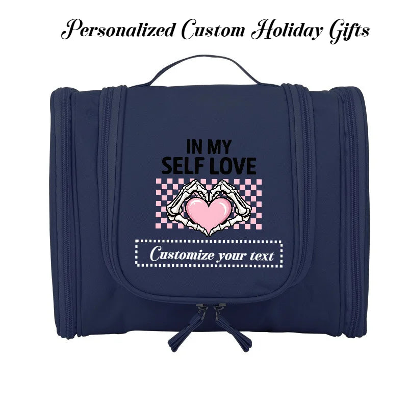 Trousse Maquillage Voyage Personnalisée – Grande Capacité à Suspendre | Cadeau Saint-Valentin