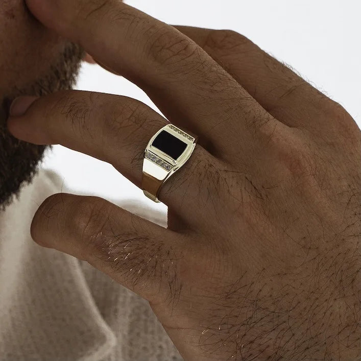 Bague Homme Carrée Fashion Style Européen & Américain – Tendance & Moderne