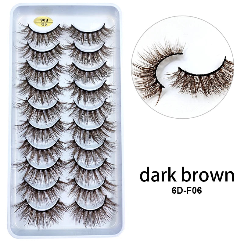 Faux Cils Kekelala 3D Korea Silk – Lot 10 Paires Naturels Bruns & Blonds | Fluffy Wholesale