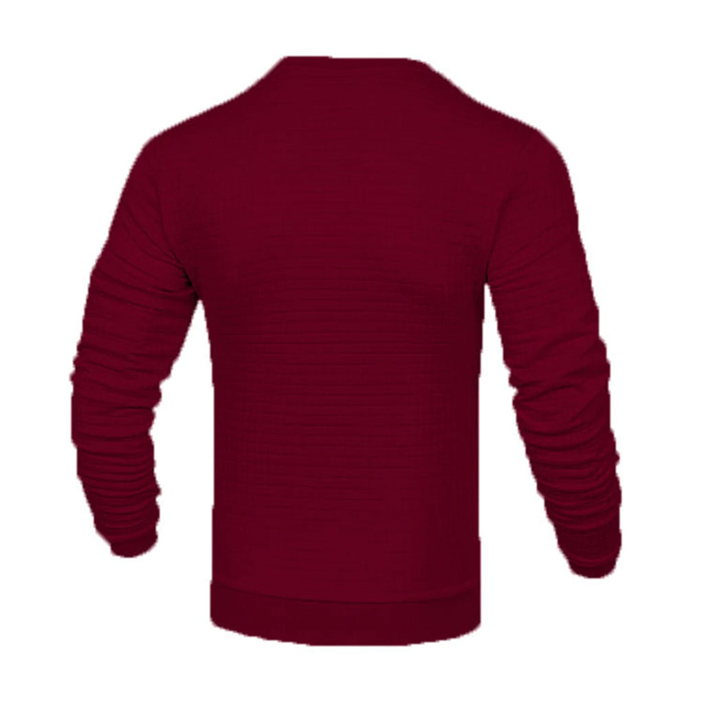 Hoodie Homme Col Rond Jacquard Carreaux Waffle Texture Fashion Casual Chaud Tendance Streetwear – Sweat À Capuche Motif Carreaux Premium | Mode Homme Streetwear Premium