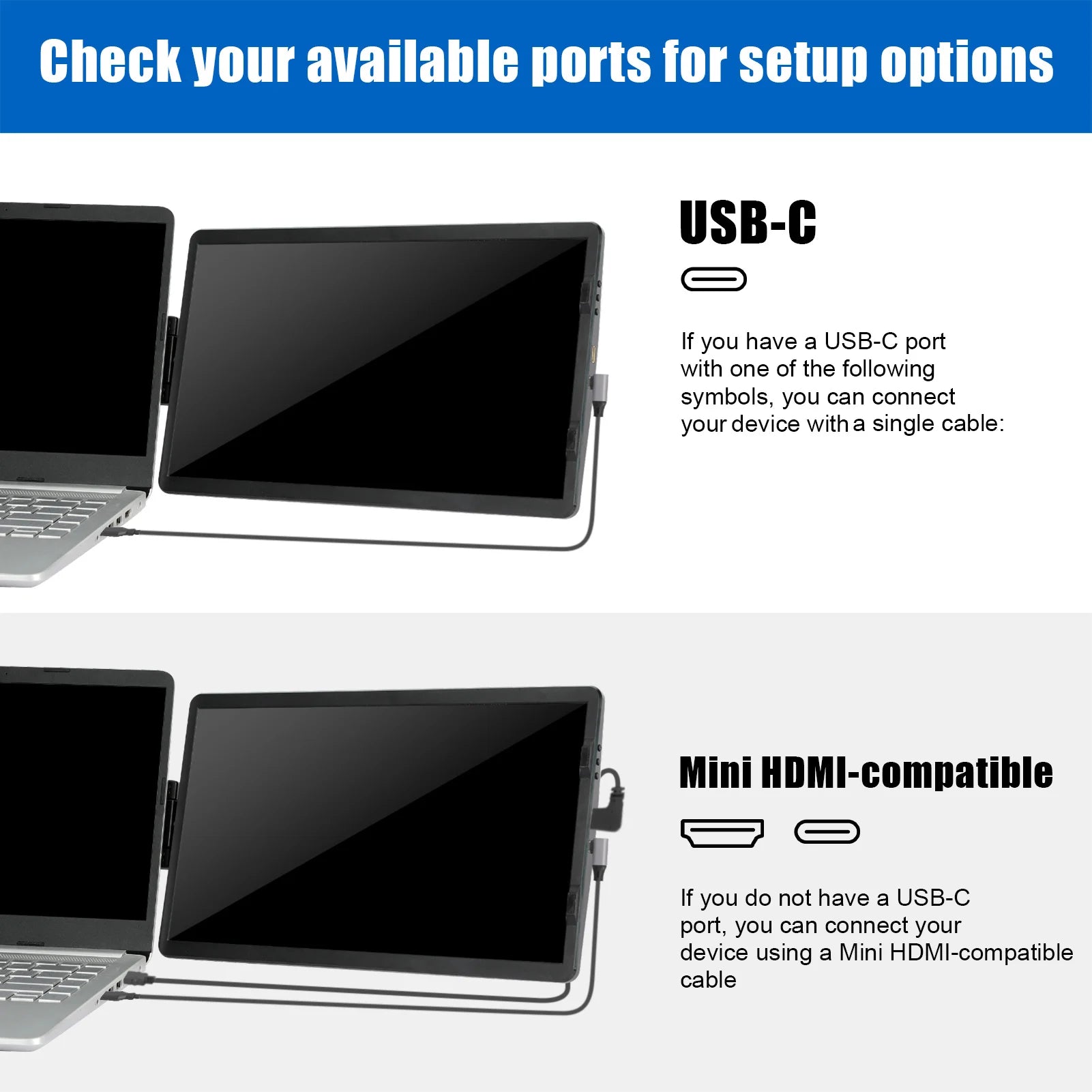 Moniteur LCD 14.6'' Pliable – Écran Conférence & Bureau Type-C | Compatible Switch, PS4/5, Gaming