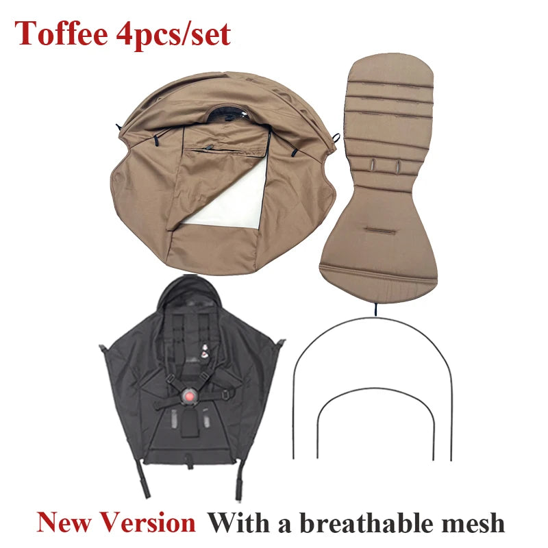 Kit 3 Pièces Accessoires Poussette YOYO/Yoya – Canopy 175° + Housse Siège + Matelas Ajustable Anti-UV