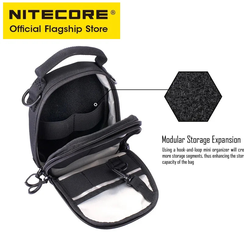 Sac Tactique NITECORE NUP10/NUP20 – Bandoulière Nylon 1000D Molle Crossbody Ceinture Homme Femme