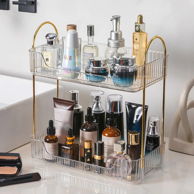 Étagère d’Angle Organisateur Salle de Bain – Rangement Maquillage, Skincare & Cuisine | Support Cosmétiques Bureau